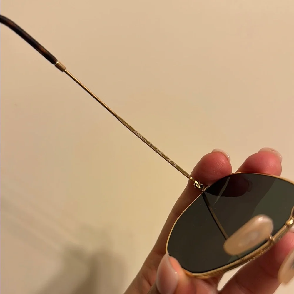 Ray-Ban Gold Sunglasses with Dark Green Lenses - Picture 6 of 7